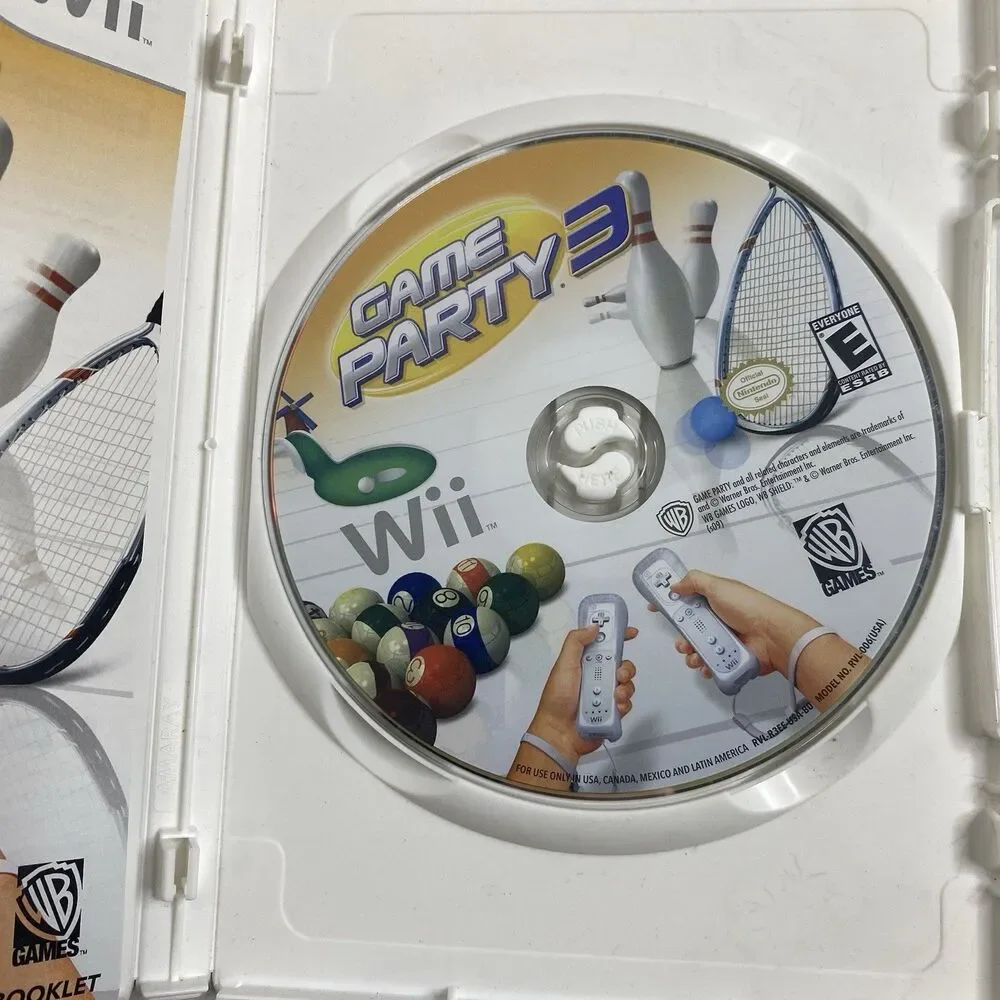 Wii Sports, Wii Game Party 3, Wii Play Lot Of 3 Tested And Works